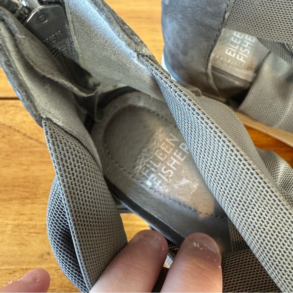 Eileen Fisher Zanya Gray Mesh Strappy Platform Sport Sandals Size 6 - Picture 3 of 5